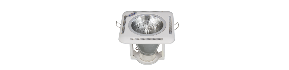4" Square Downlight with glass 1 *15/18w CFL